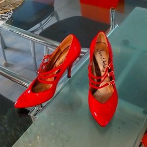 Red patton leather ladies pumps